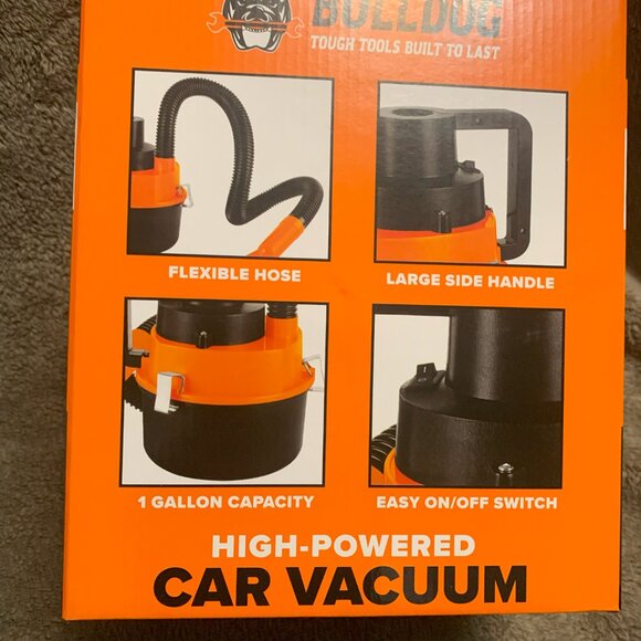 Bulldog 12 Volt Wet/Dry Canister Handheld Car Vacuum Cleaner/Inflator Orange/Blk - Picture 2 of 4